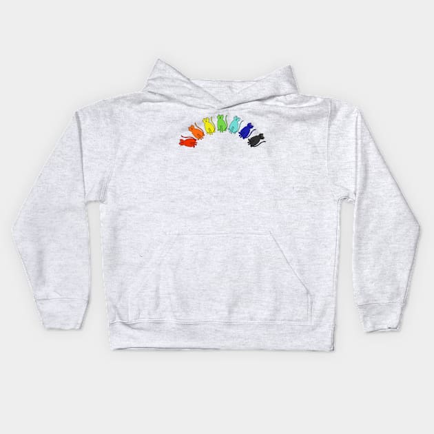 Cute Cats Rainbow Kids Hoodie by ellenhenryart